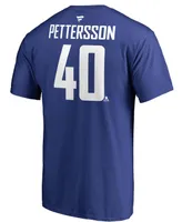 Men's Elias Pettersson Blue Vancouver Canucks Team Authentic Stack Name and Number T-shirt