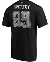 Men's Wayne Gretzky Black Los Angeles Kings Authentic Stack Retired Player Name and Number T-shirt