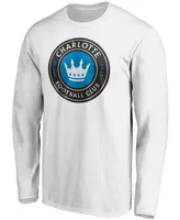 Men's White Charlotte Fc Primary Logo Long Sleeve T-shirt
