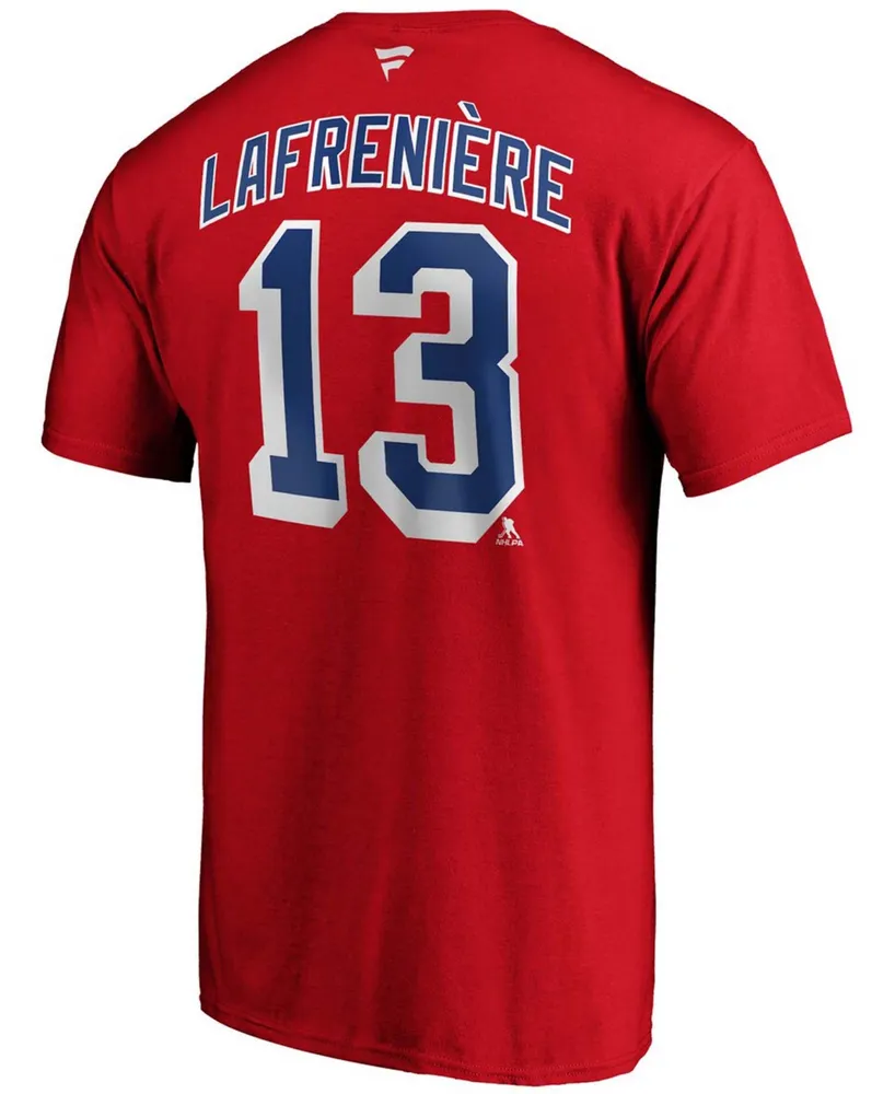 Men's Alexis Lafrenivre Red New York Rangers Authentic Stack Name and Number T-shirt