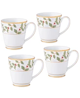 Holly Berry 12 oz Mug, Set of 4