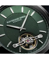 Raymond Weil Men's Swiss Automatic Freelancer Calibre RW1212 Green Canvas Strap Watch 43mm