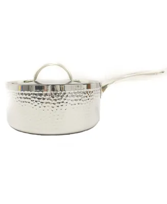 Hammered Tri-Ply 8" Covered Saucepan - Silver