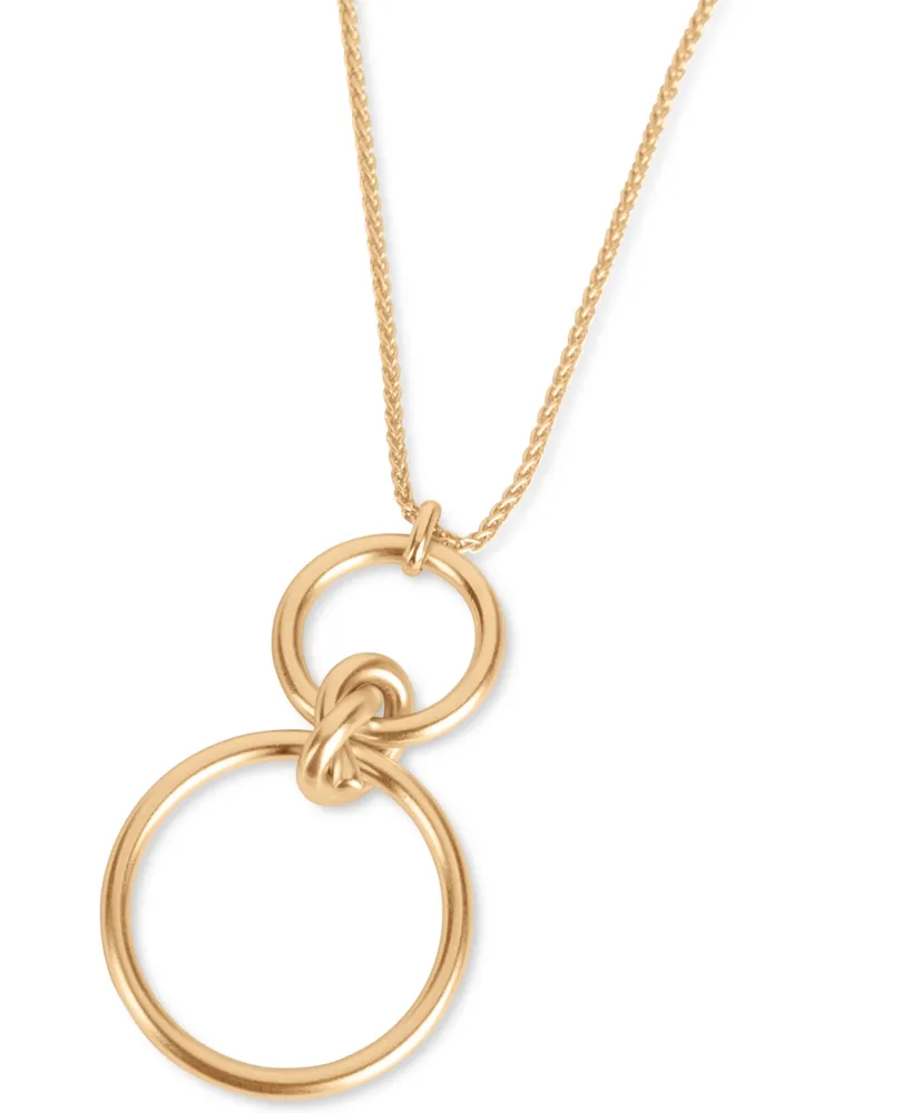 Lucky Brand Gold-Tone Knotted Double Loop 33" Long Pendant Necklace