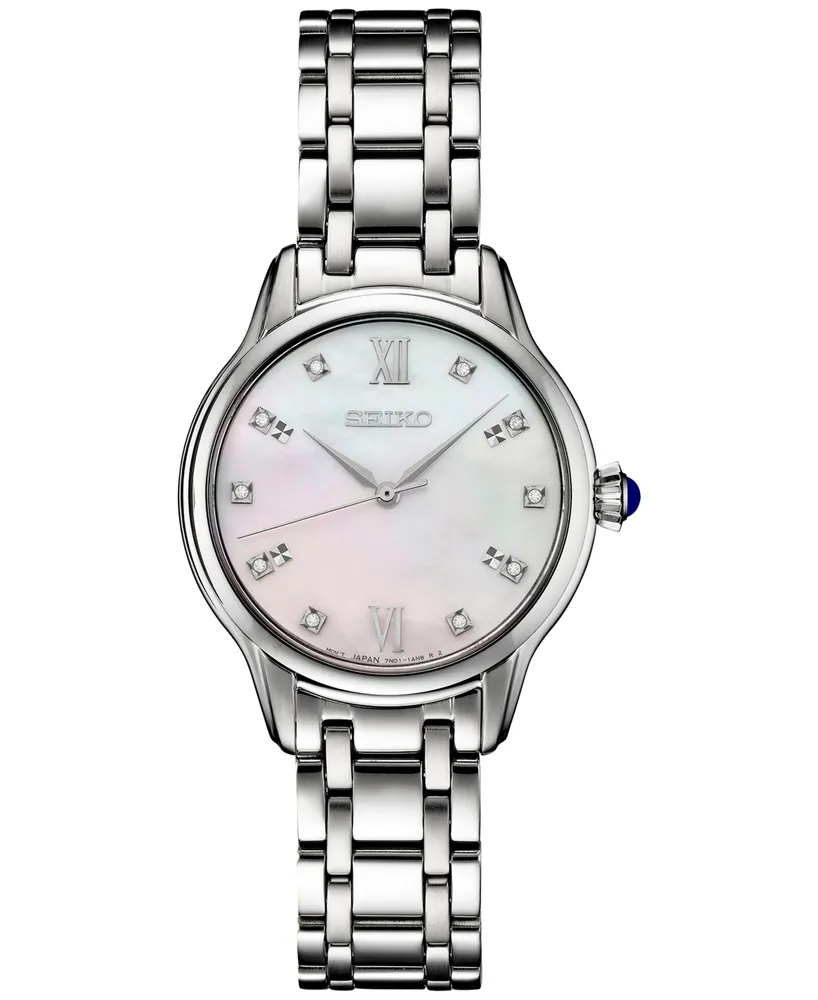 Seiko Women's Diamond (1/10 ct. t.w.) Stainless Steel Bracelet Watch 30mm