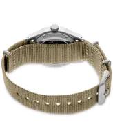 Seiko Men's Automatic 5 Sports Khaki Nylon Strap Watch 43mm