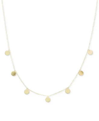 Polished Disc Dangle 18" Statement Necklace in 10k Gold