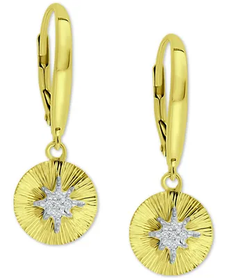 Giani Bernini Cubic Zirconia Starburst Disc Drop Earrings, Created for Macy's