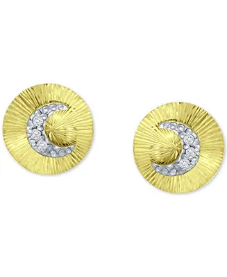 Giani Bernini Cubic Zirconia Moon Disc Stud Earrings, Created for Macy's
