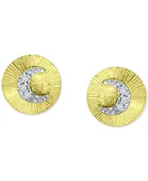 Giani Bernini Cubic Zirconia Moon Disc Stud Earrings, Created for Macy's