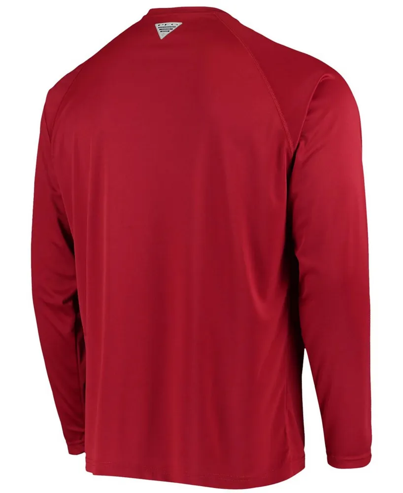 Men's Pfg Cardinal Arkansas Razorbacks Terminal Tackle Omni-Shade Long Sleeve T-shirt
