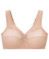 Women's Full Figure Plus Magic Lift Moisture Control Wirefree Bra 1064