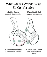 Glamorise Women's Plus Front Close Wonder Wire Bra with Smoothing Back 1247