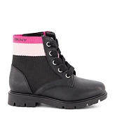 Dkny Toddler Girls Stassi Knit Moto Lace Up Combat Boots