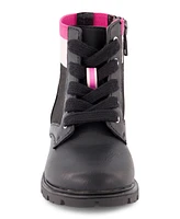 Dkny Toddler Girls Stassi Knit Moto Lace Up Combat Boots