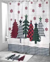 Avanti Tis the Season Holiday Plaid Printed Shower Curtain, 72" x 72"