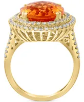 Effy Citrine (9-1/3 ct. t.w.) & Diamond (1 Halo Ring 14k Gold