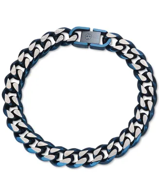 Esquire Men's Jewelry Two-Tone Curb Link Chain Bracelet, Created for Macy's