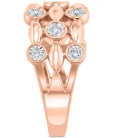 Effy Diamond Bezel Openwork Ring (1/4 ct. t.w.) in 14k Rose Gold