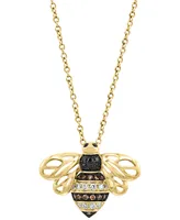 Effy Multicolor Diamond Bee 18" Pendant Necklace (1/5 ct. t.w.) in 14k Gold