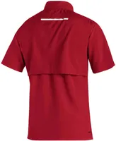Men's Scarlet Nebraska Huskers 2021 Sideline Aeroready Short Sleeve Quarter-Zip Jacket