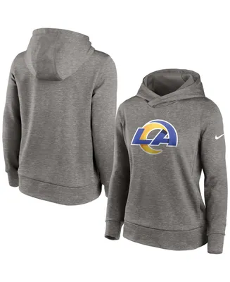 Women's Heathered Charcoal Los Angeles Rams Performance Pullover Hoodie