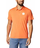 Men's Orange Clemson Tigers Tech Trail Space Dye Omni-Shade Polo