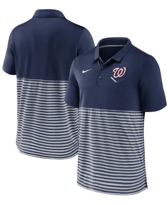 Men's Navy-Gray Washington Nationals Home Plate Striped Polo