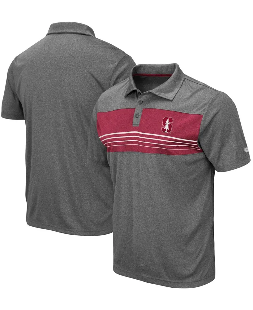 Men's Heathered Charcoal Stanford Cardinal Smithers Polo