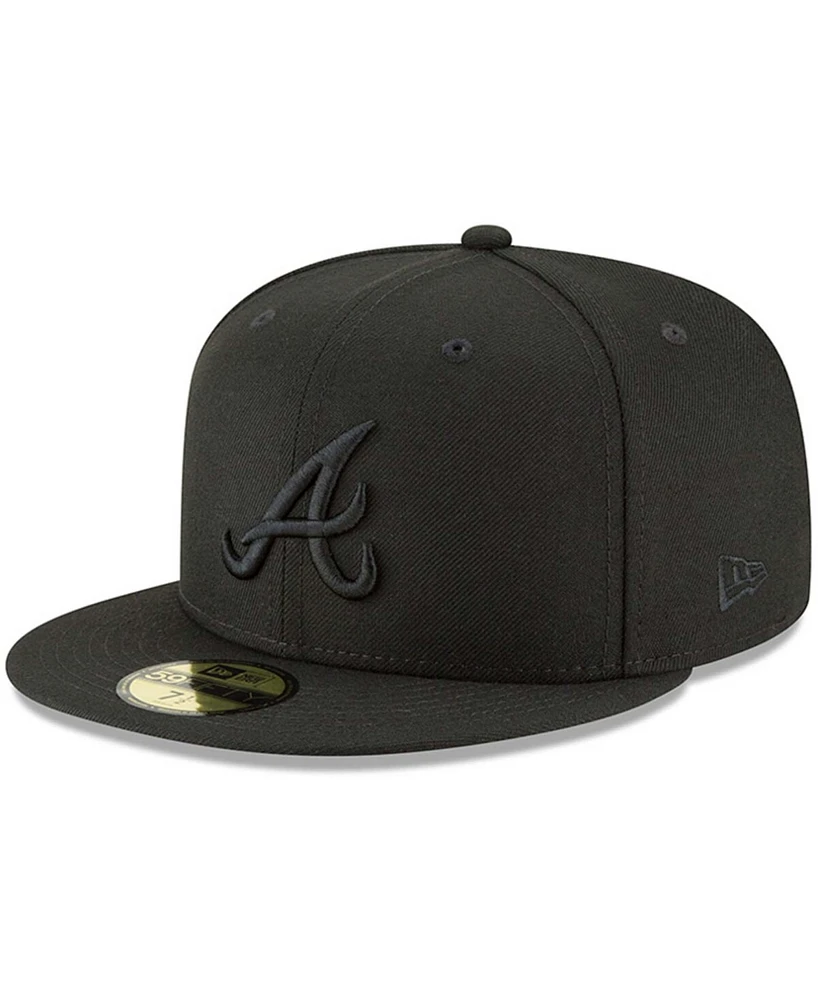 Men's Black Atlanta Braves Primary Logo Basic 59FIFTY Fitted Hat