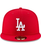 Men's Red Los Angeles Dodgers Fashion Color Basic 59FIFTY Fitted Hat