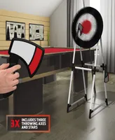 Black Series Axe Throwing Target Set-3 Plastic Axes, Indoor/Outdoor