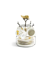 Butterfly Ginkgo 9 Piece Demitasse Cups and Stand Set