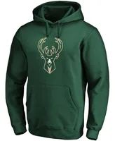 Men's Hunter Green Milwaukee Bucks Primary Team Logo Pullover Hoodie