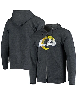 Men's Charcoal Los Angeles Rams Primary Logo Full-Zip Hoodie