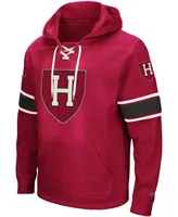 Men's Crimson Harvard Crimson 2.0 Lace-Up Logo Pullover Hoodie