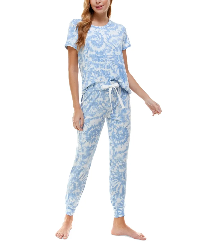 Floral Graphic Tee And Jogger Pajama Set
