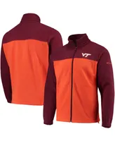 Men's Maroon, Orange Virginia Tech Hokies Flanker Iii Fleece Team Full-Zip Jacket