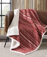 Eddie Bauer Alpine Fair Isle Sherpa Reversible Throw