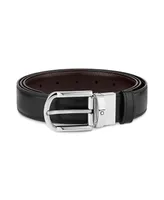 Montblanc Men's Black & Brown Reversible Leather Belt