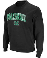 Men's Black Marshall Thundering Herd Arch Logo Tackle Twill Pullover Sweatshirt