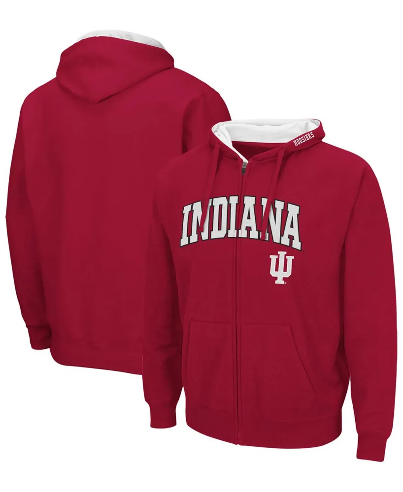 Men's Crimson Indiana Hoosiers Arch Logo 3.0 Full-Zip Hoodie