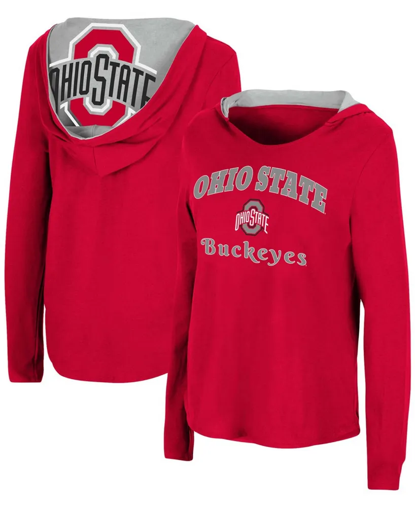 Women's Scarlet Ohio State Buckeyes Catalina Hoodie Long Sleeve T-shirt