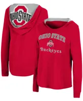 Women's Scarlet Ohio State Buckeyes Catalina Hoodie Long Sleeve T-shirt