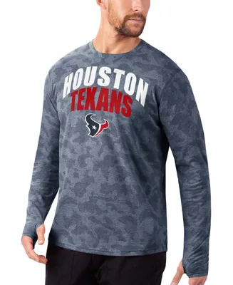 Men's Navy Houston Texans Camo Performance Long Sleeve T-shirt