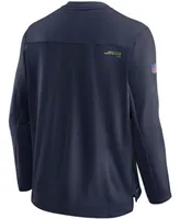 Men's College Navy Seattle Seahawks Sideline Team Performance Pullover Sweatshirt