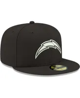 Men's Black Los Angeles Chargers B-Dub Logo 59Fifty Fitted Hat