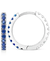 Lab-Grown Sapphire (1/2 ct. t.w.) & White (1/4 Reversible Hoop Earrings