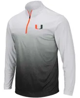 Men's Gray Miami Hurricanes Magic Team Logo Quarter-Zip Jacket