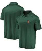 Men's Green Miami Hurricanes Primary Logo Striated Polo